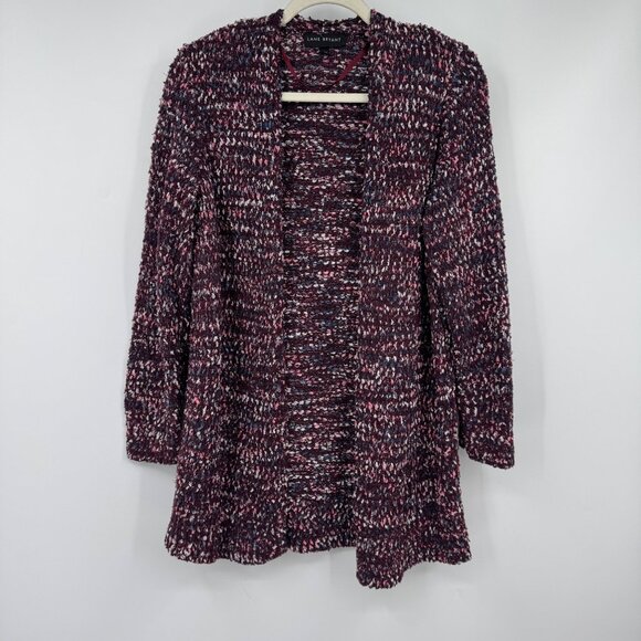 Lane Bryant Size 14 / 16  Marled Popcorn Chunky Knit Open Cardigan Sweater purpl - Picture 1 of 9